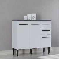 Balcão de Cozinha com Tampo 3 Portas 90cm Isadora Poquema - 1