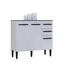 Balcão de Cozinha com Tampo 3 Portas 90cm Isadora Poquema - 2