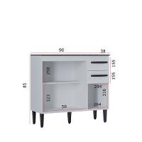 Balcão de Cozinha com Tampo 3 Portas 90cm Isadora Poquema - 4