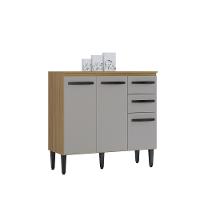 Balcão de Cozinha com Tampo 3 Portas 90cm Isadora Poquema - 2