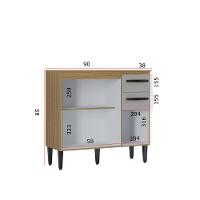 Balcão de Cozinha com Tampo 3 Portas 90cm Isadora Poquema - 4