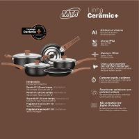 Jogo de Panelas MTA Ceramica Black 5 Peças Tampa de Vidro - 5