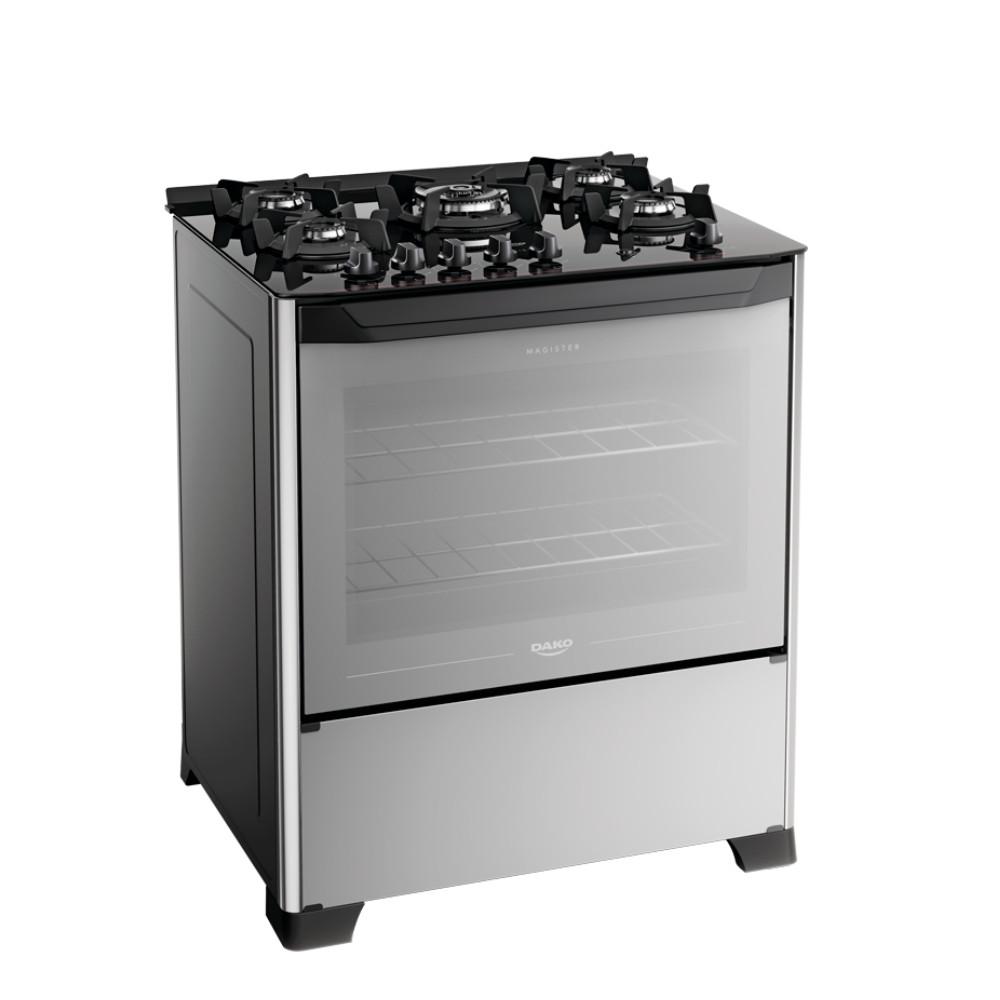 Fogão 5 Bocas Dako Magister Style com Frente de Vidro Espelhado - 1