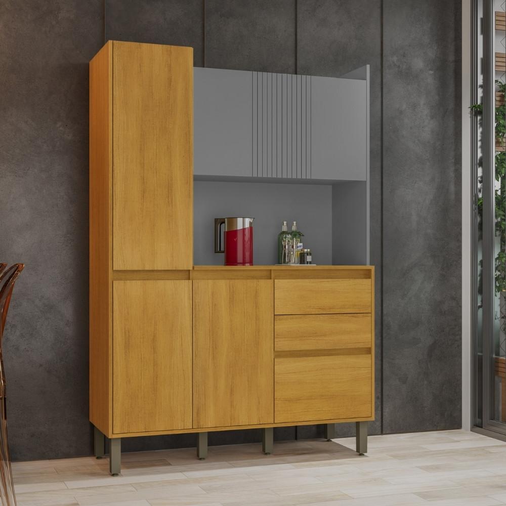 Cozinha Compacta 6 Portas 2 Gavetas com Tampo Lucca CHF - 1