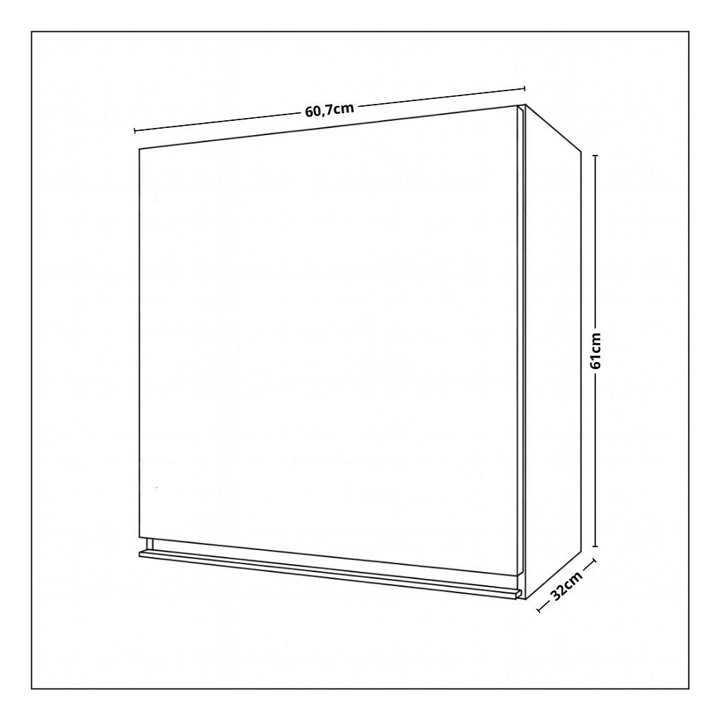 Armário Aéreo 1 Porta 60cm Star Indekes - 3