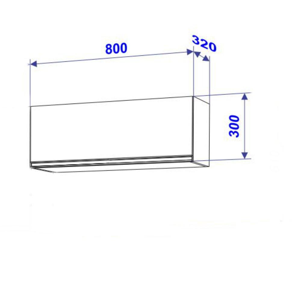 Armário Aéreo 1 Porta Basculante 80cm Star Indekes - 3