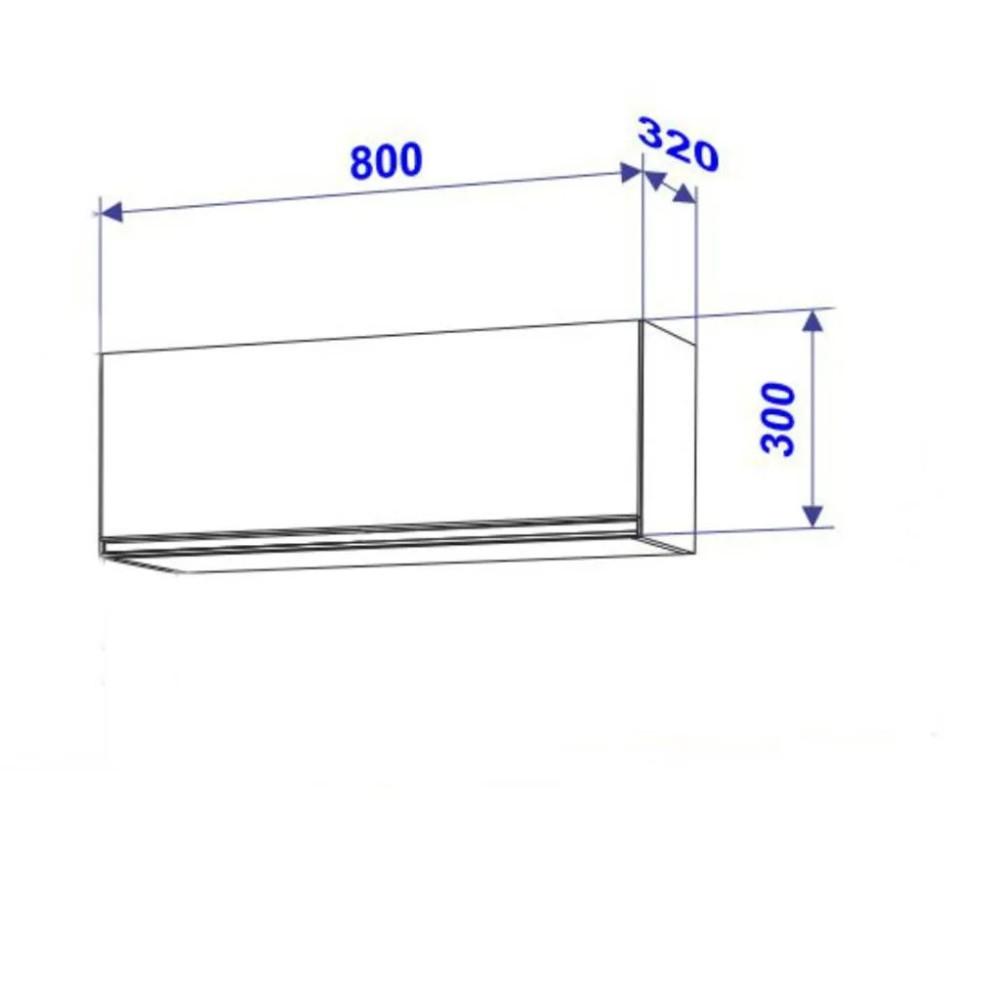 Armário Aéreo 1 Porta Basculante 80cm Star Indekes - 3
