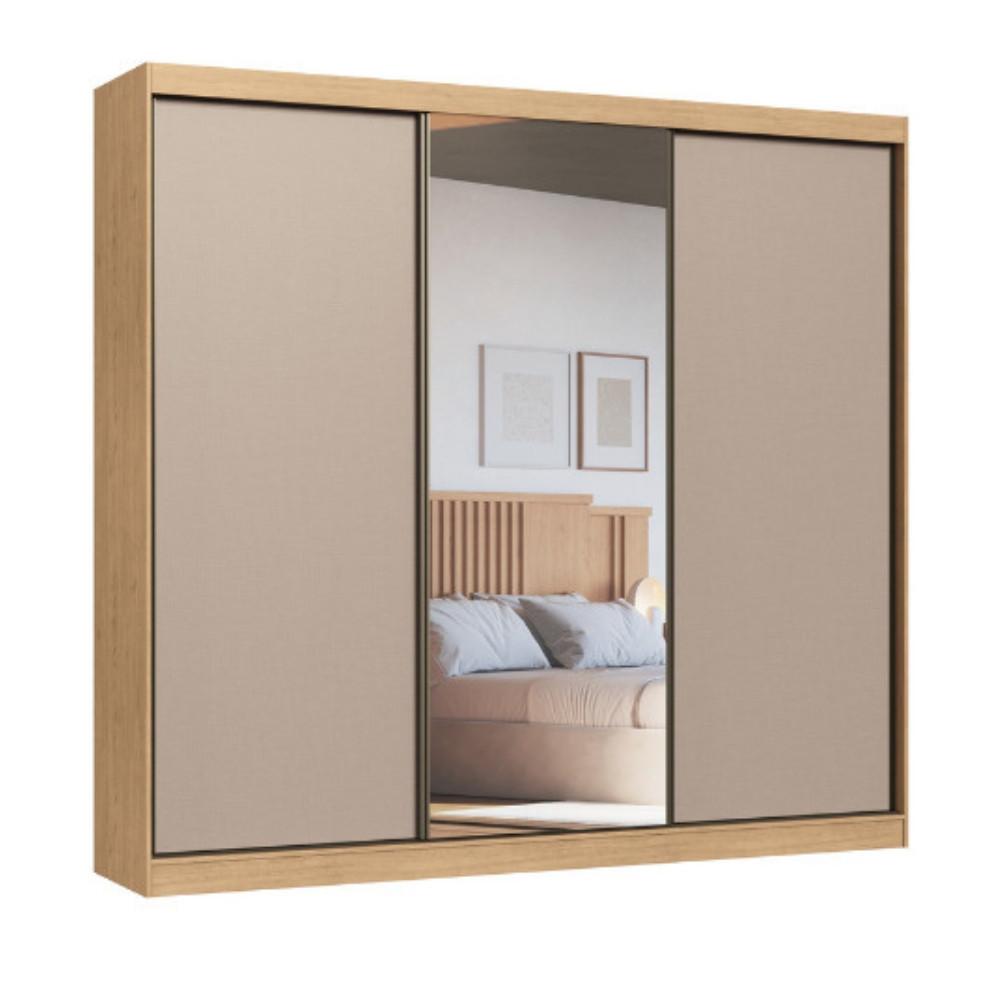 Guarda Roupa Casal Flex com Espelho 3 Portas de Correr em MDF - 6