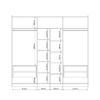 Guarda Roupa Casal Flex com Espelho 3 Portas de Correr em MDF - 5