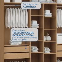 Guarda Roupa Casal Flex com Espelho 3 Portas de Correr em MDF - 7