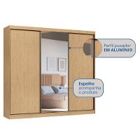 Guarda Roupa Casal Flex com Espelho 3 Portas de Correr em MDF - 8