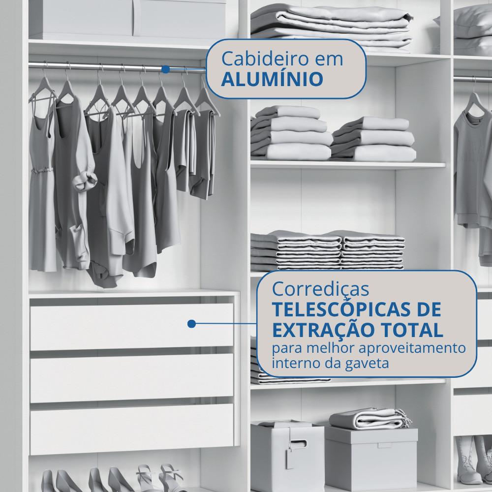 Guarda Roupa Casal 6 Portas com Pés Brescia Móveis Castro - 1