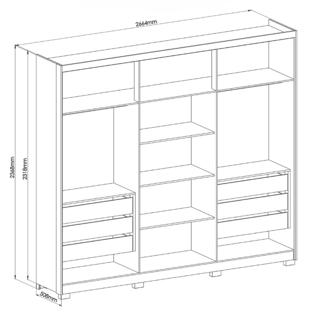 Guarda Roupa Casal 6 Portas com Pés Brescia Móveis Castro - 4