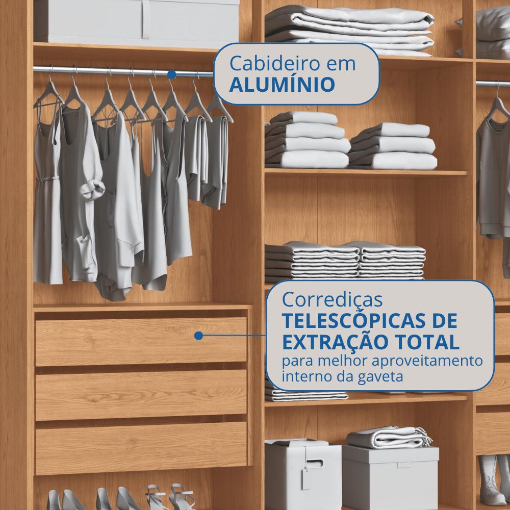 Guarda Roupa Casal 6 Portas com Pés Brescia Móveis Castro - 7