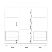 Guarda Roupa Casal 6 Portas com Pés Brescia Móveis Castro - 5