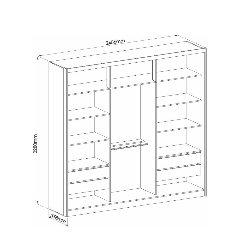 Guarda Roupa Casal Flex 2 Portas de Correr Lumos New - 4