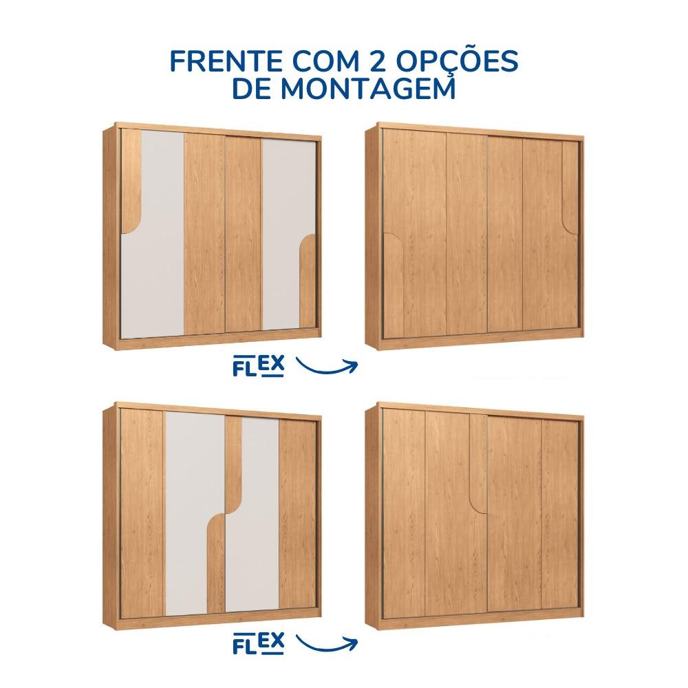 Guarda Roupa Casal Flex 2 Portas de Correr Lumos New - 5