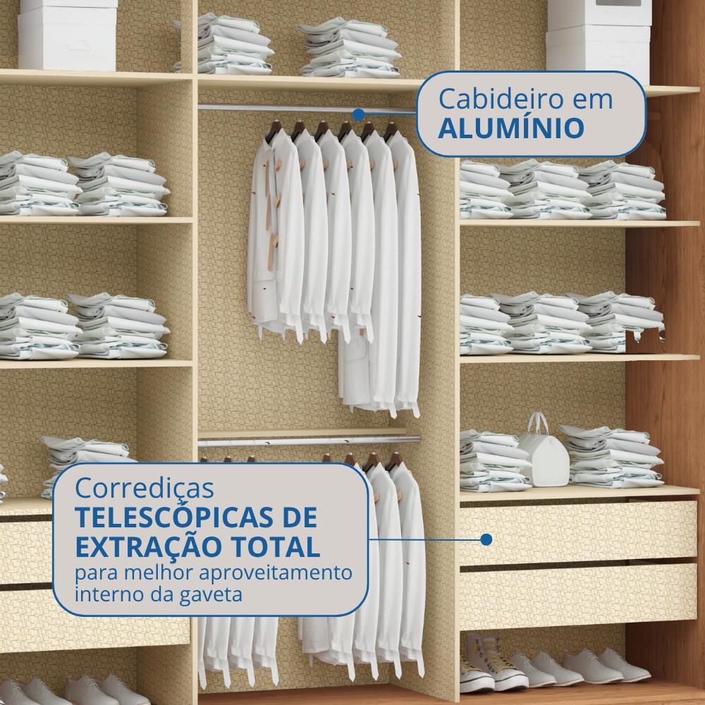 Guarda Roupa Casal Flex 2 Portas de Correr Lumos New - 8