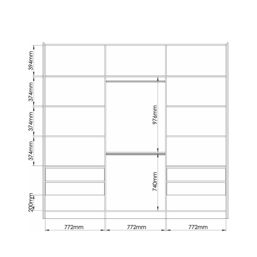 Guarda Roupa Casal Flex 2 Portas de Correr Lumos New - 9