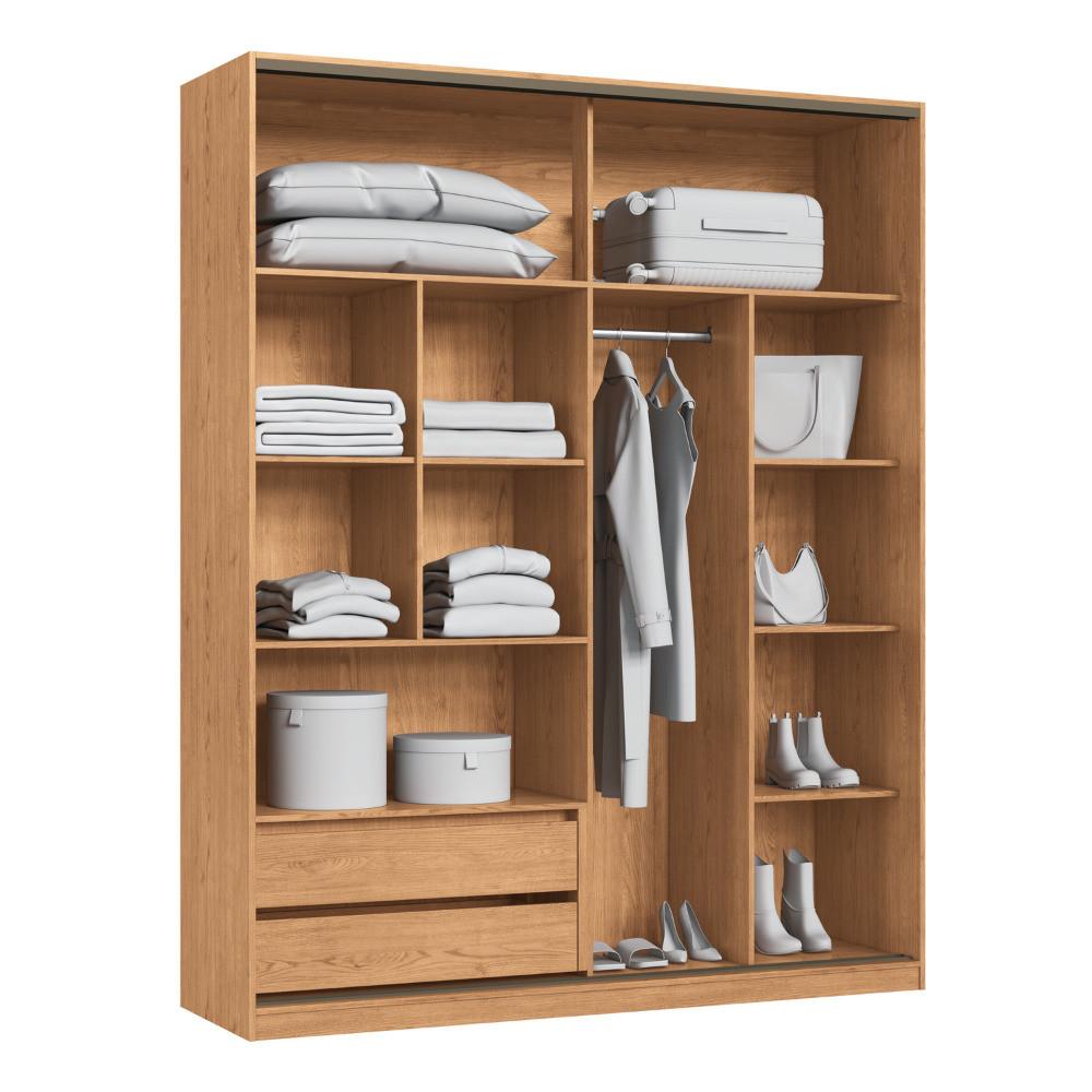 Guarda Roupa Casal 2 Portas de Correr em MDF Conde - 3