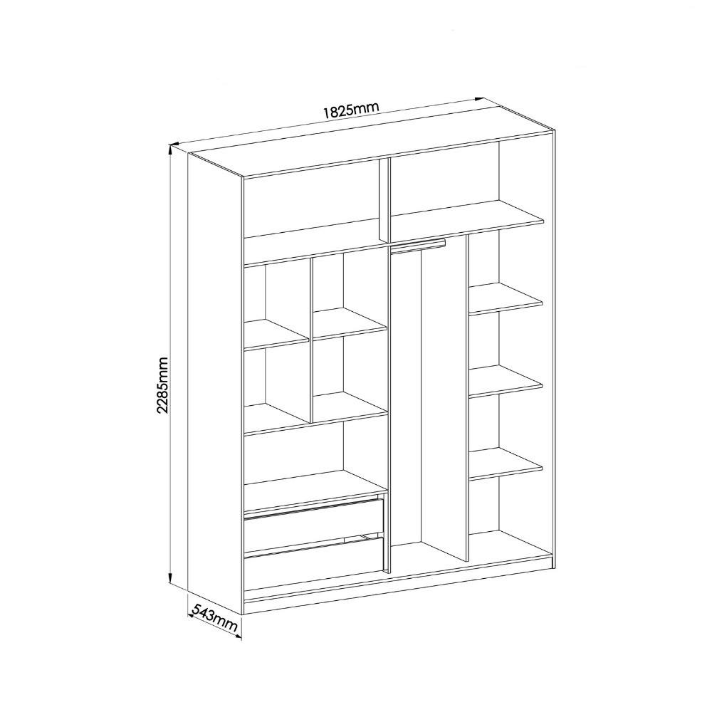 Guarda Roupa Casal 2 Portas de Correr em MDF Conde - 4