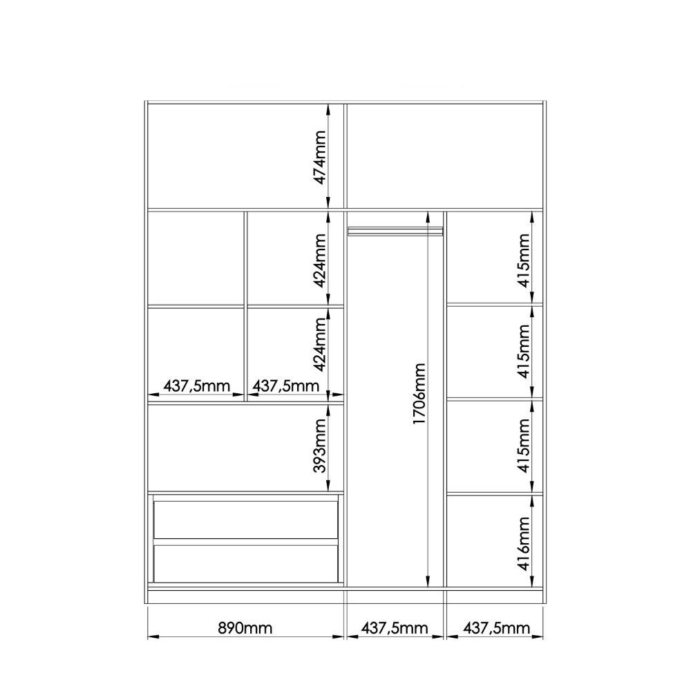 Guarda Roupa Casal 2 Portas de Correr em MDF Conde - 5