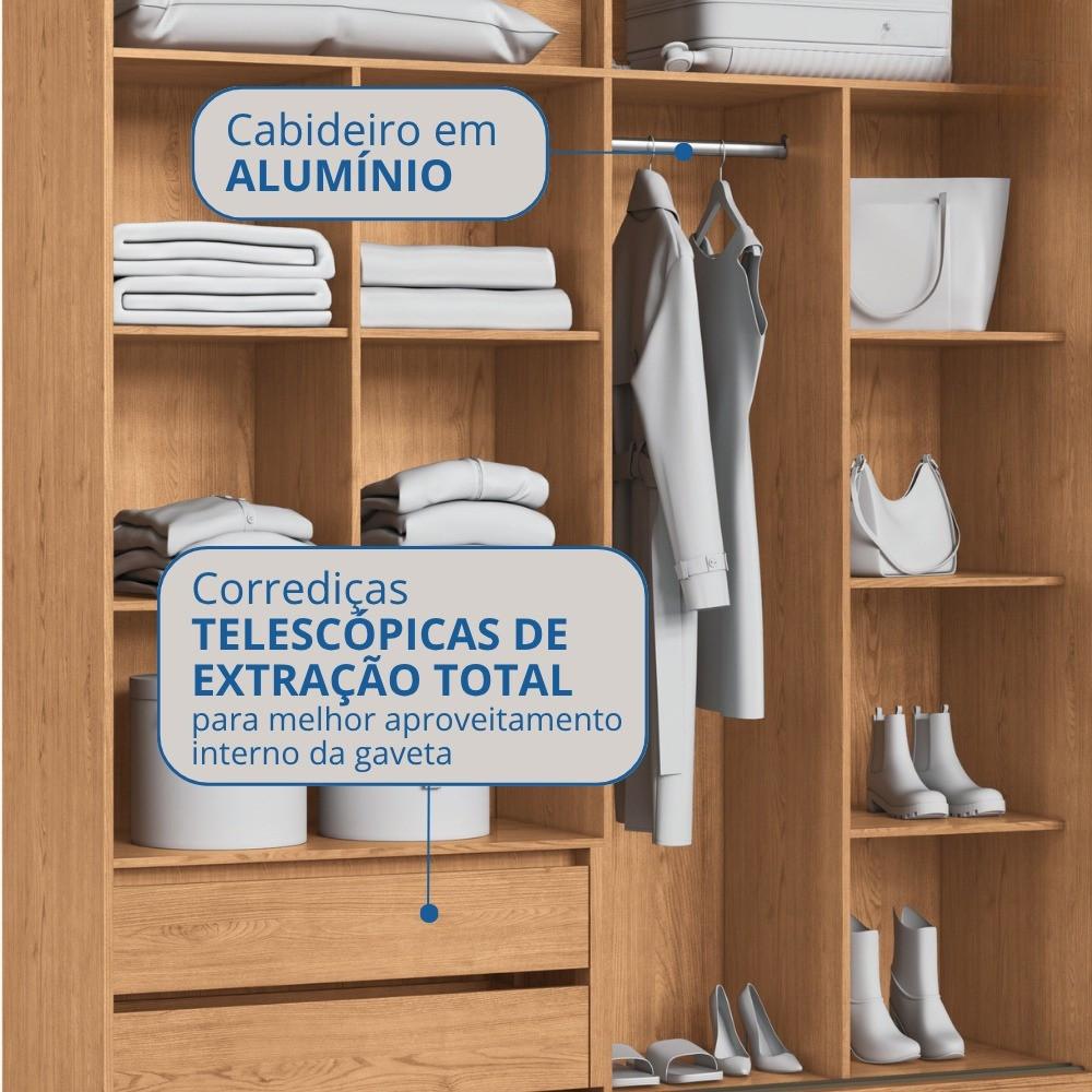 Guarda Roupa Casal 2 Portas de Correr em MDF Conde - 6