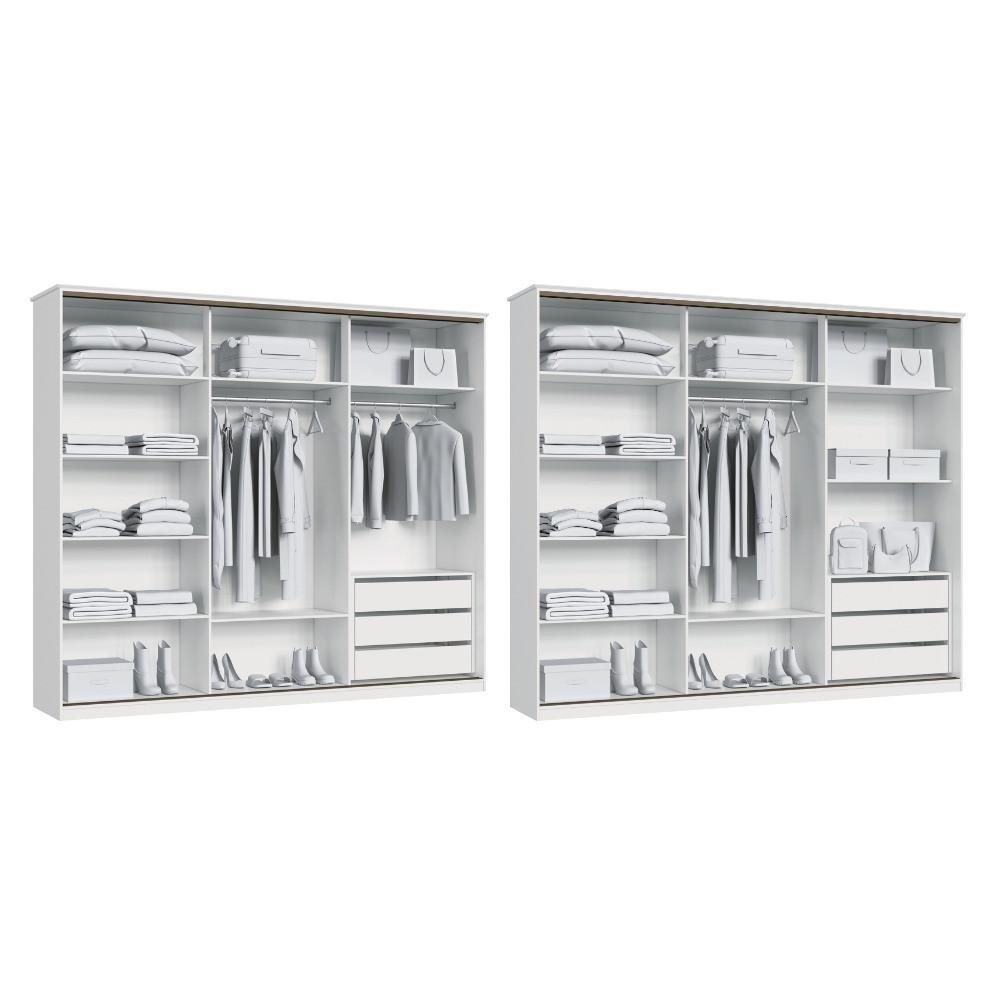 Guarda Roupa Casal com Espelho 3 Portas de Correr em MDF - 3