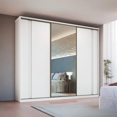 Guarda Roupa Casal com Espelho 3 Portas de Correr em MDF