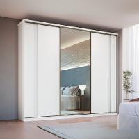 Guarda Roupa Casal com Espelho 3 Portas de Correr em MDF - 1