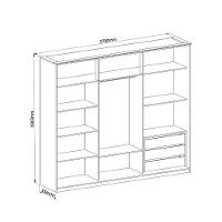 Guarda Roupa Casal com Espelho 3 Portas de Correr em MDF