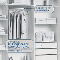 Guarda Roupa Casal com Espelho 3 Portas de Correr em MDF - 6