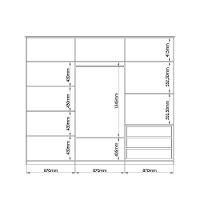 Guarda Roupa Casal com Espelho 3 Portas de Correr em MDF - 7