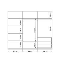 Guarda Roupa Casal com Espelho 3 Portas de Correr em MDF - 8