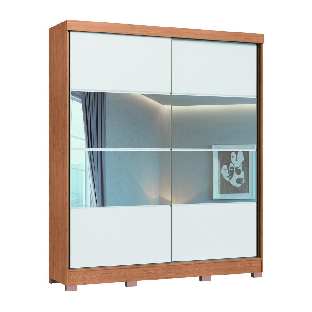 Guarda Roupa Casal com Espelhos 2 Portas de Correr com Pés - 2