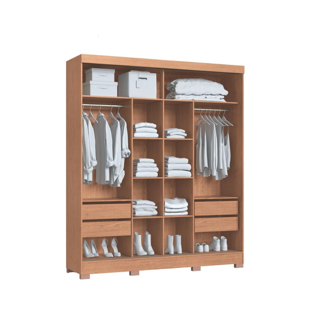 Guarda Roupa Casal com Espelhos 2 Portas de Correr com Pés - 3