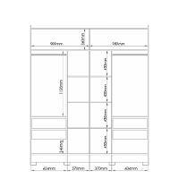 Guarda Roupa Casal com Espelhos 2 Portas de Correr com Pés - 6