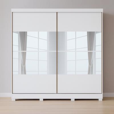 Guarda Roupa Casal com Espelhos 2 Portas de Correr com Pés