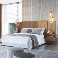 Cabeceira Casal Extensível Ripada com 2 Mesas - 1