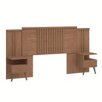 Cabeceira Casal Extensível Ripada com 2 Mesas - 2