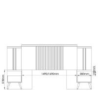 Cabeceira Casal Extensível Ripada com 2 Mesas - 5