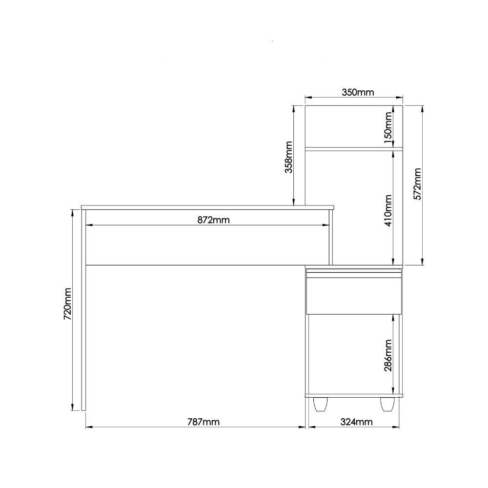 Escrivaninha 1 Gaveta Lira Móveis Castro - 5