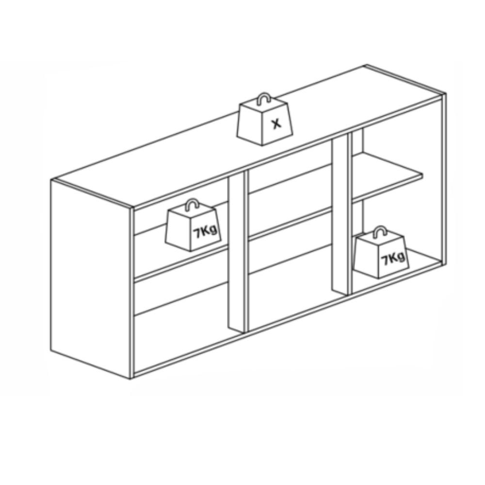 Armário Aéreo 3 Portas 120cm Star Indekes - 4