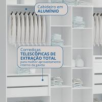 Guarda Roupa Casal com Espelho 3 Portas de Correr em MDF - 7