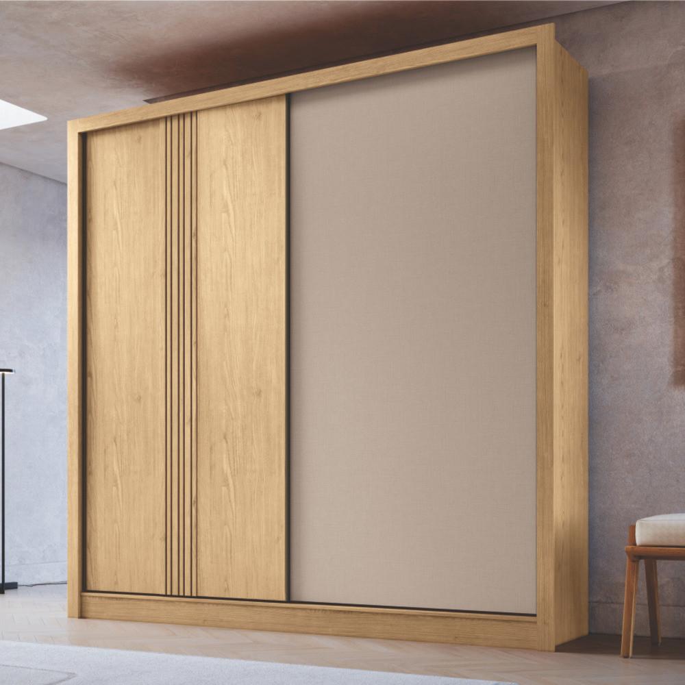 Guarda Roupa Casal Flex Ripado 2 Portas de Correr Turim Móveis Castro - 1