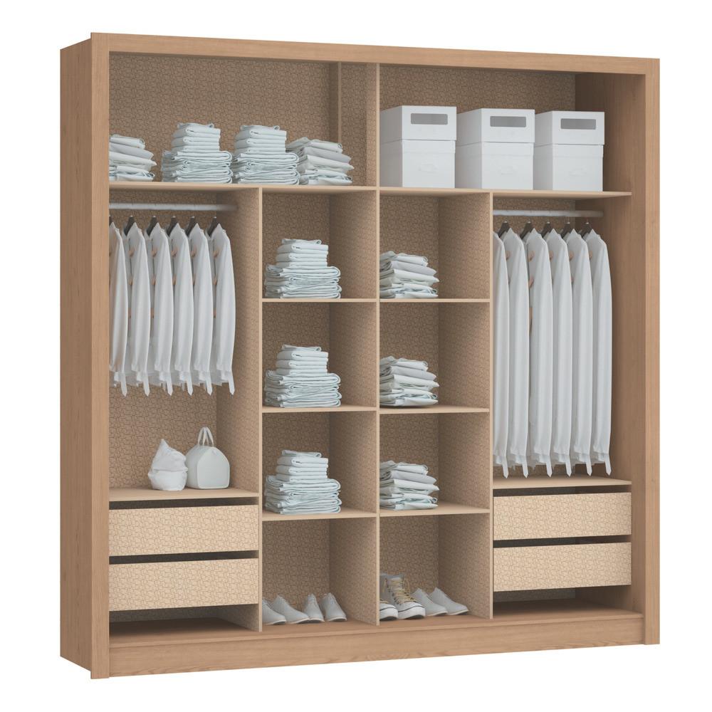 Guarda Roupa Casal Flex Ripado 2 Portas de Correr Turim Móveis Castro - 3