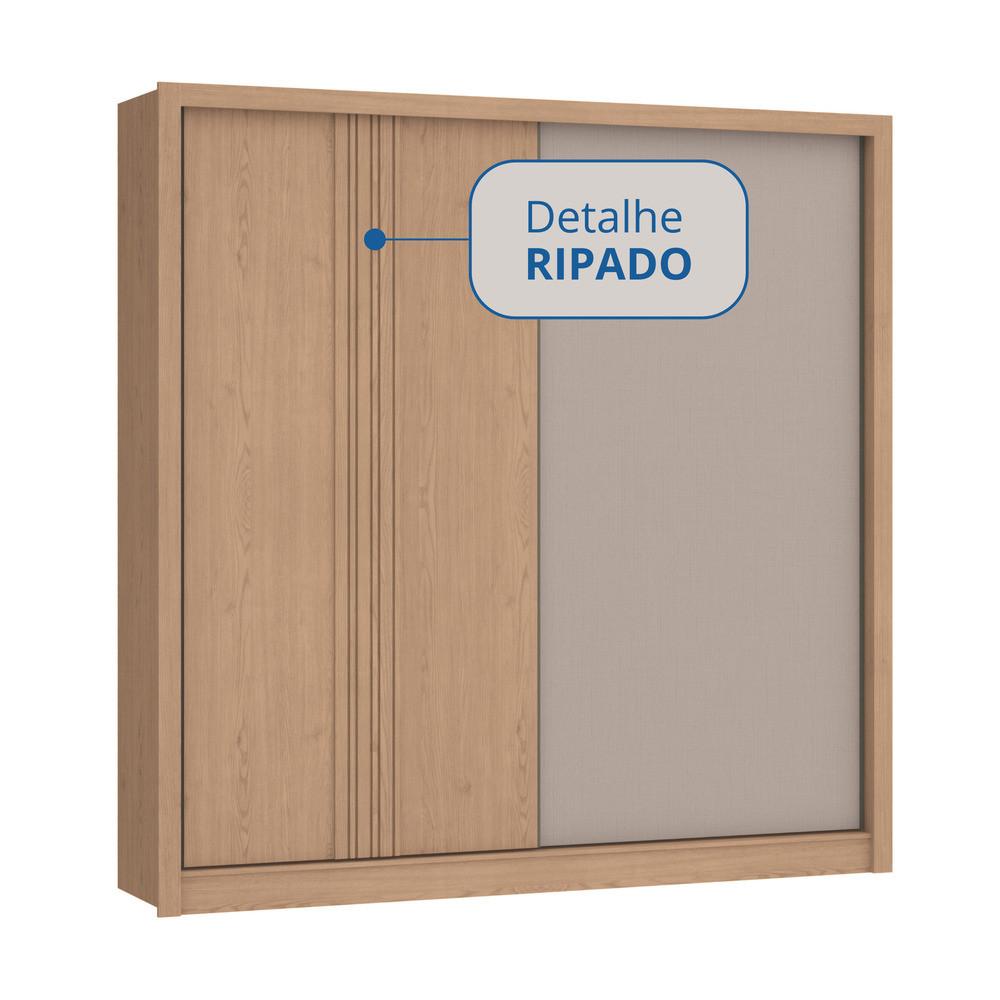 Guarda Roupa Casal Flex Ripado 2 Portas de Correr Turim Móveis Castro - 6