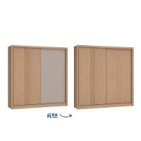 Guarda Roupa Casal Flex Ripado 2 Portas de Correr Turim Móveis Castro - 2