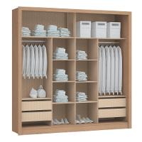 Guarda Roupa Casal Flex Ripado 2 Portas de Correr Turim Móveis Castro - 3