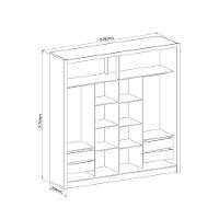 Guarda Roupa Casal Flex Ripado 2 Portas de Correr Turim Móveis Castro